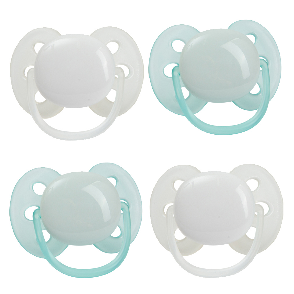 아벤트 쪽쪽이 2개+2개 세트 소프트 야광 노리개 울트라소프트 0-6월 솔블루