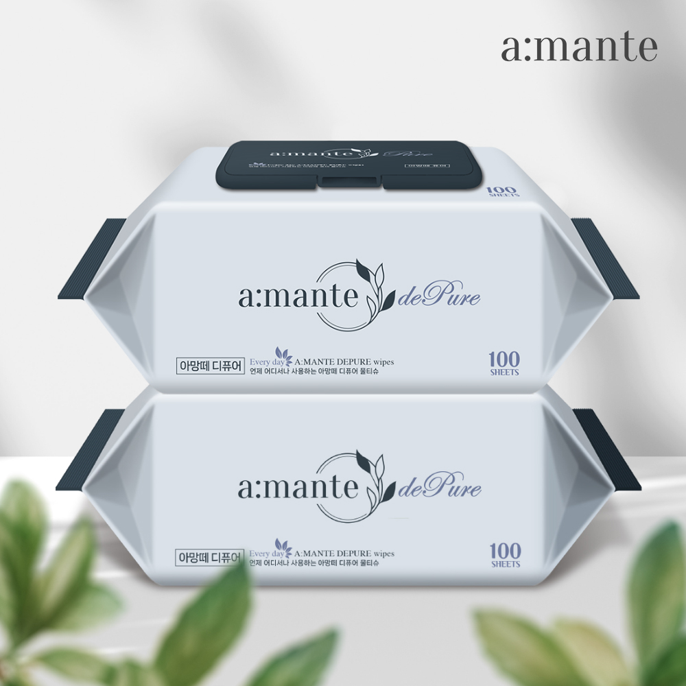 아망떼 디퓨어 대용량 아기물티슈 엠보싱 캡형 100매, 20개