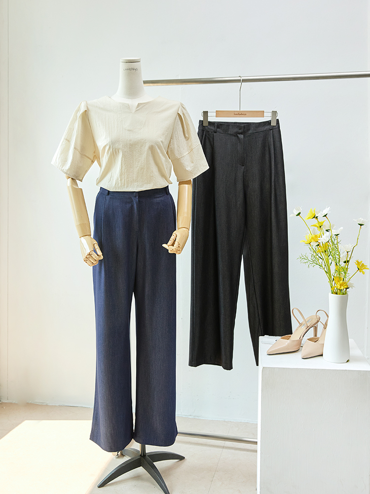 [리즈매직] 쿠오 여름 데님 와이드 데님 슬랙스 이미지 6