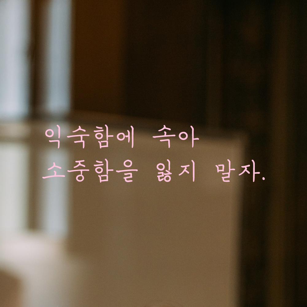 인테리어 포인트 그래픽 감성 손글씨 레터링 스티커 익숙함에 속아 소중함을 잃지 말자 LH-030S 검정 - 상세 이미지 3