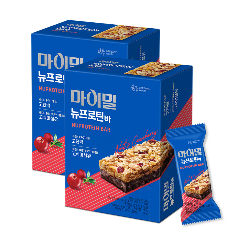 마이밀 뉴프로틴바 1박스+1박스 (21g x 24개) 식사대용 사진 2