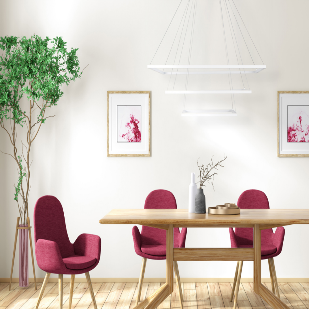 KS인증/무료+당일출고 LED 거실등 인테리어 사각 펜던트 거실 조명 등 120W, 주백색 이미지 6
