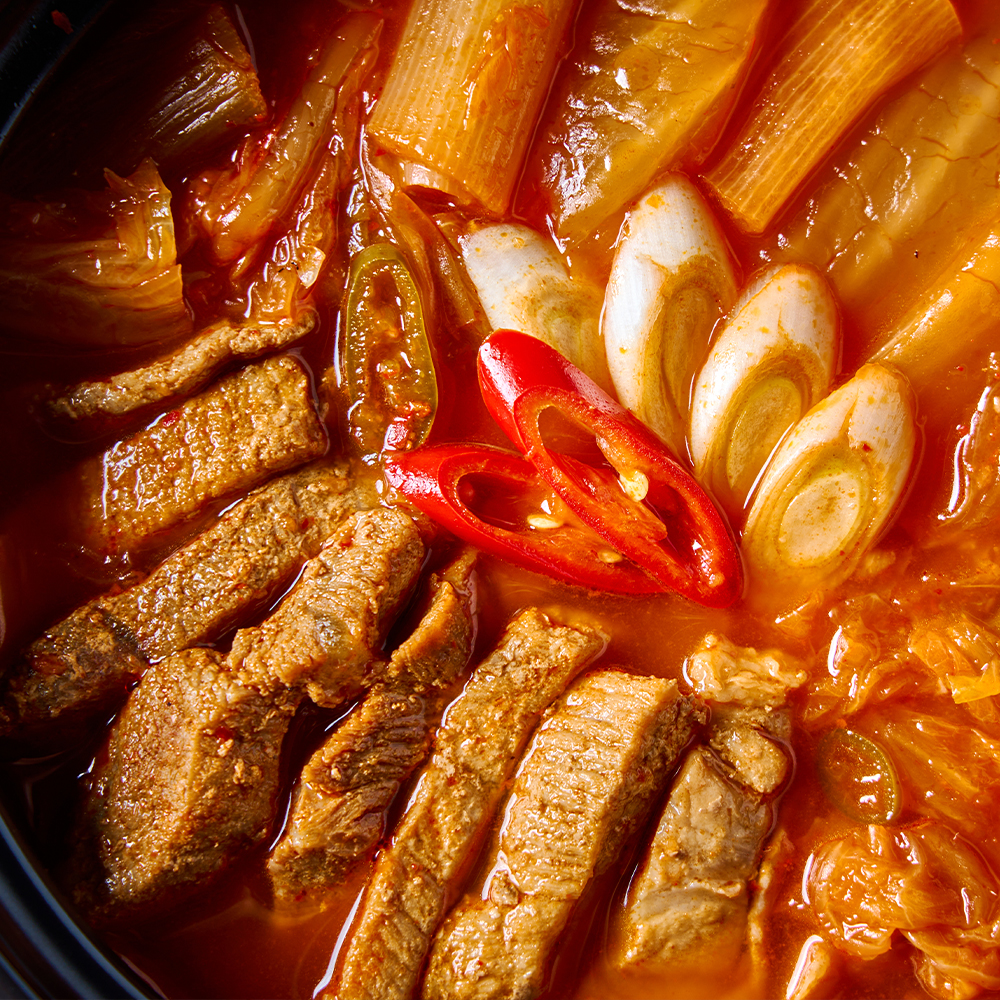 [99eats x  백채 ]  국내산   돼지고기   김치찌개  500g 1 인분   캠핑음식   가정식  