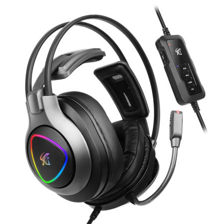 앱코 AKBO HACKER N950 가상 7.1 RGB 진동 게이밍 헤드셋 블랙