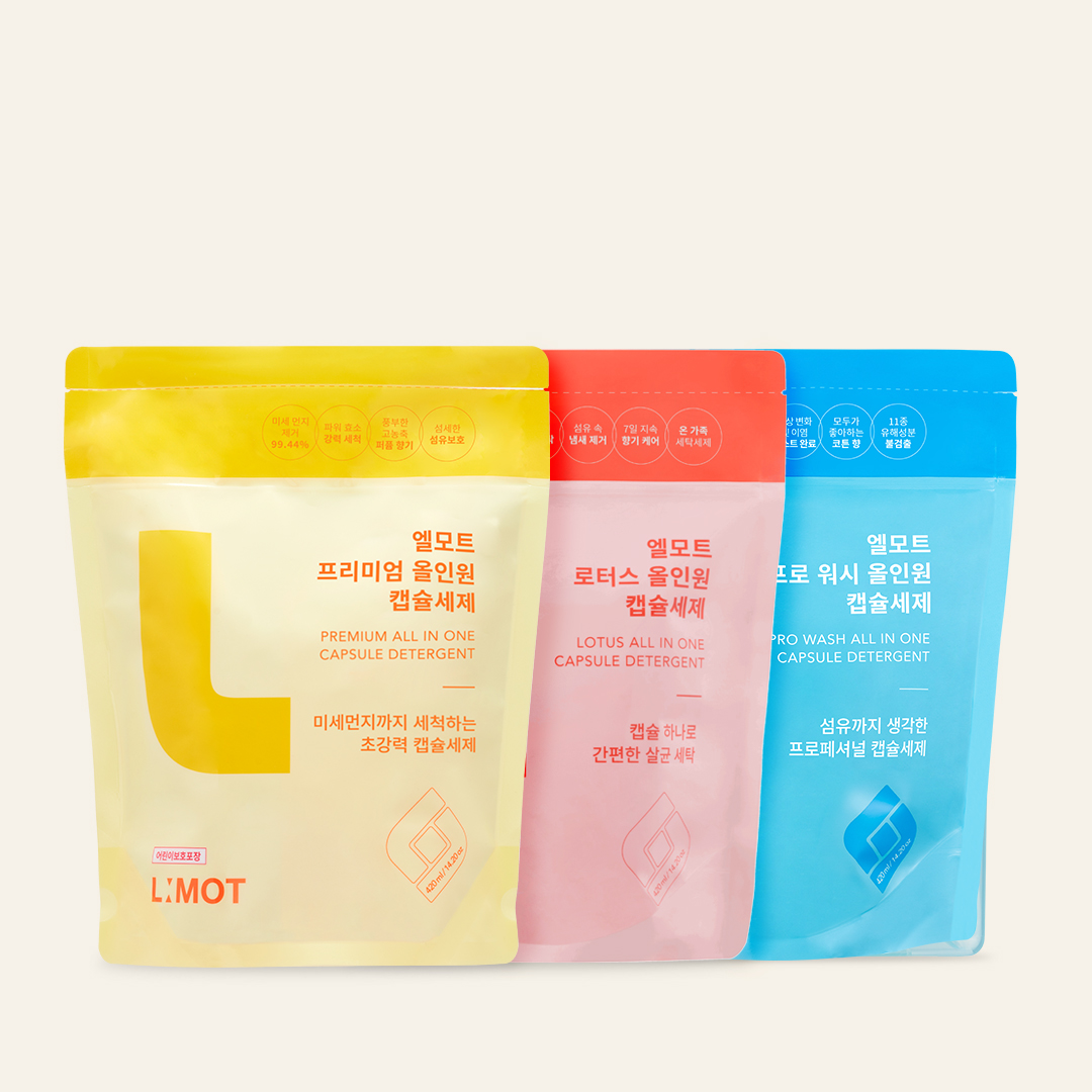 엘모트 향기 파우치형 캡슐세제 30개입 3종 SET - 상품 이미지