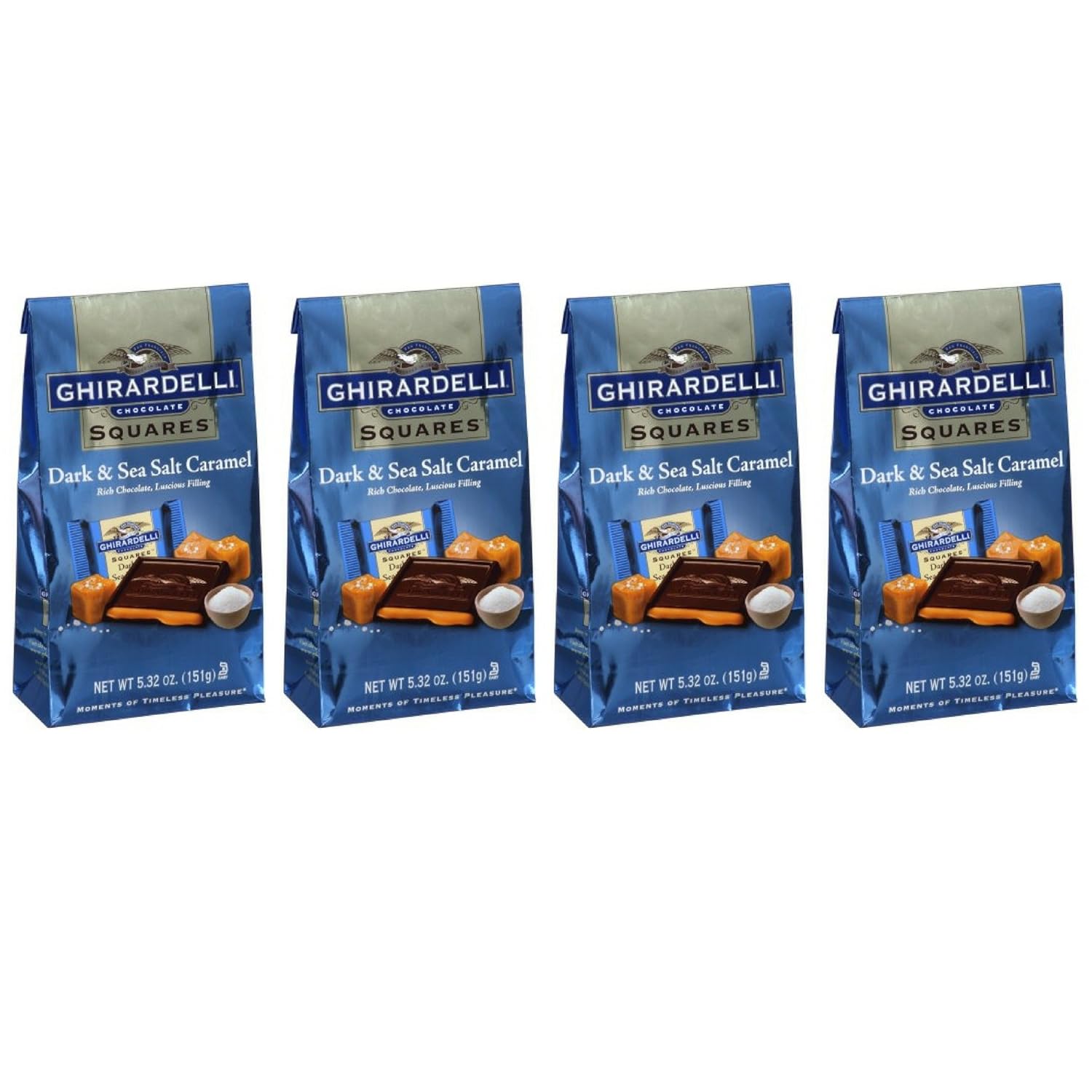 기라델리 다크 앤 씨솔트 카라멜 초콜릿 스퀘어 150g x 4팩 - 상품 이미지