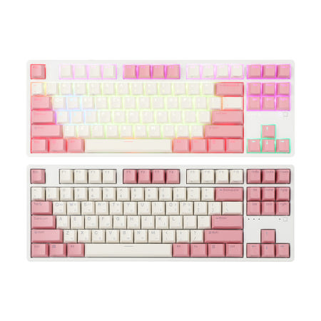 ABKO KN01C 텐키리스 PBT RGB 무접점 게이밍키보드 핑크