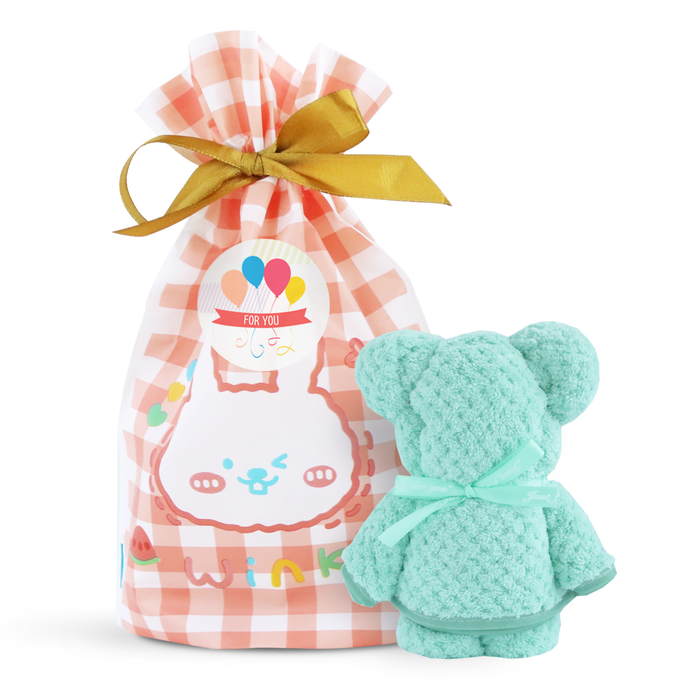 니즈엘 고리 수건 곰 타올(소) 30x30 어린이집 생일 답례품 귀욤체크 - 상품 이미지