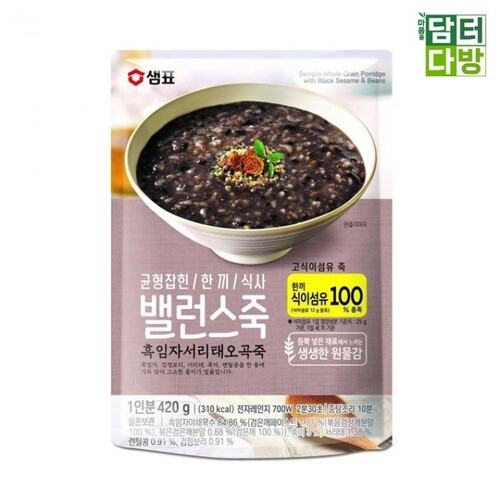 샘표식품 밸런스죽 흑임자 서리태 오곡죽 420g X 6개 : 코리아몰888