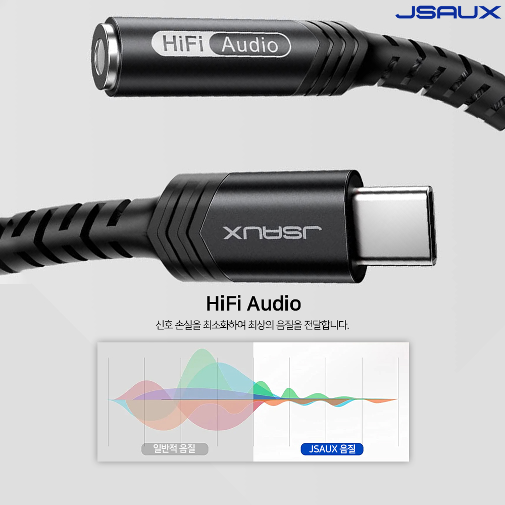 이어폰 젠더 C타입 to 3.5mm AUX 갤럭시 이어폰잭 2팩 JSAUX - 상세 이미지 4