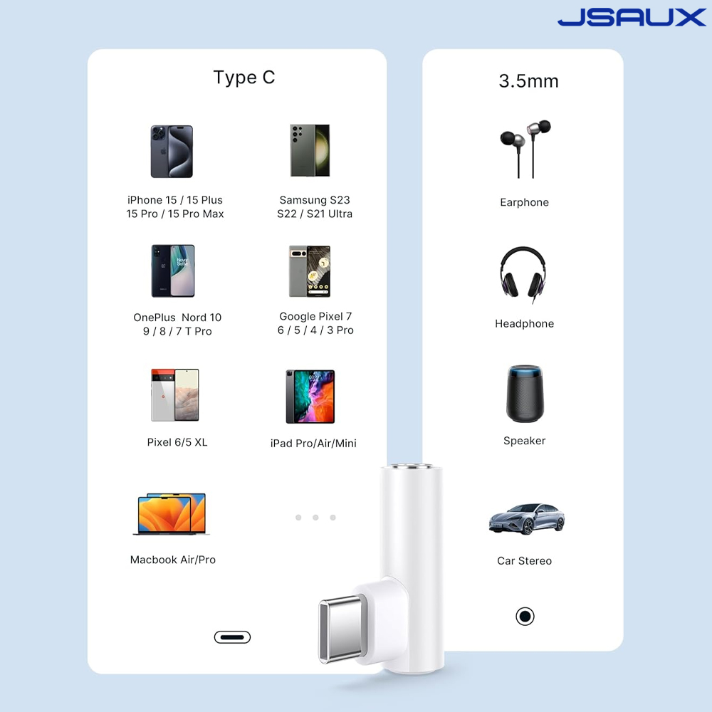 이어폰 젠더 C타입 to 3.5mm AUX 갤럭시 직각 이어폰잭 2팩 JSAUX - 상세 이미지 2
