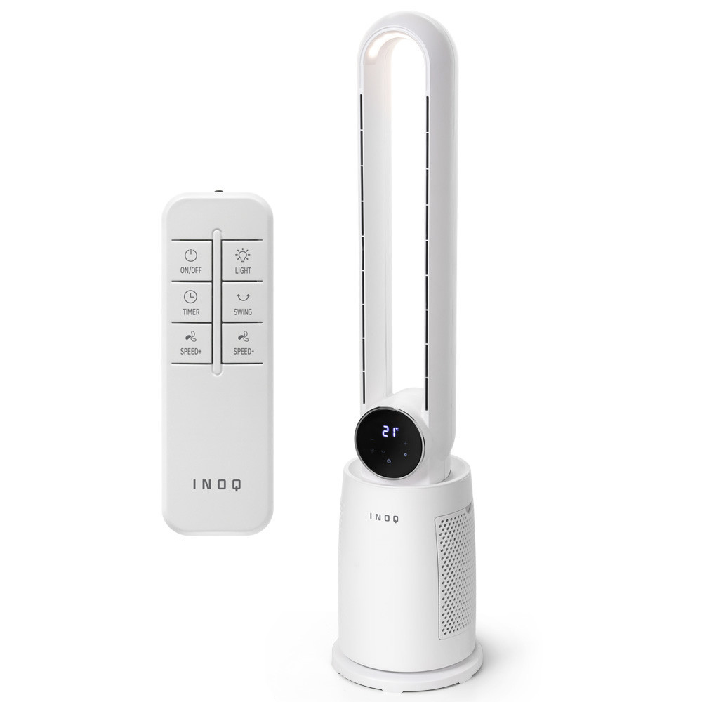 이노크아든 BLDC 날개없는 선풍기 저소음 무드등 가정용 리모컨 선풍기 IA-NF1000