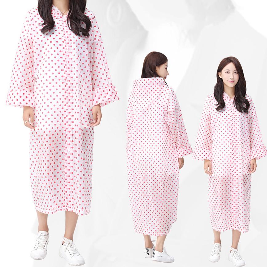 여성 땡땡이 우비 성인 우비 패턴 귀여운 우비 - 상세 이미지 2