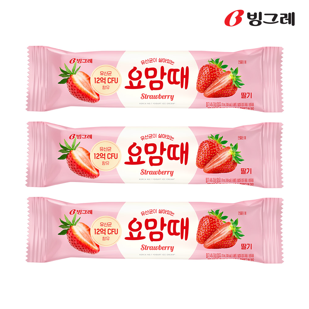 빙그레 요맘때 바 딸기맛 30개 /아이스크림 - 상품 이미지