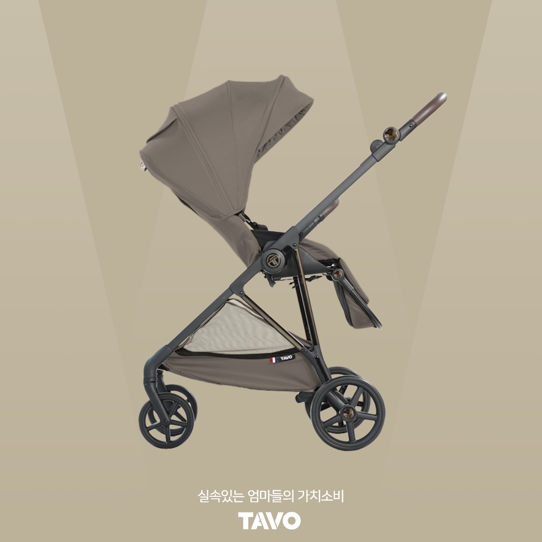 [누비앤타보] TAVO 절충형 베프 유모차 가벼운 마주보기 첫만남 신생아 블랙