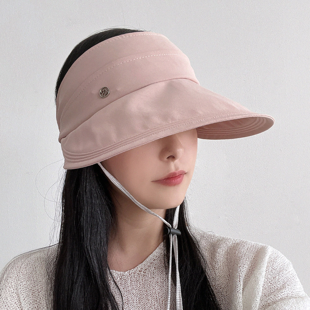 동대문모자 코튼 여성 썬캡 바이저 밴딩 햇빛차단 챙모자 - 상세 이미지 5