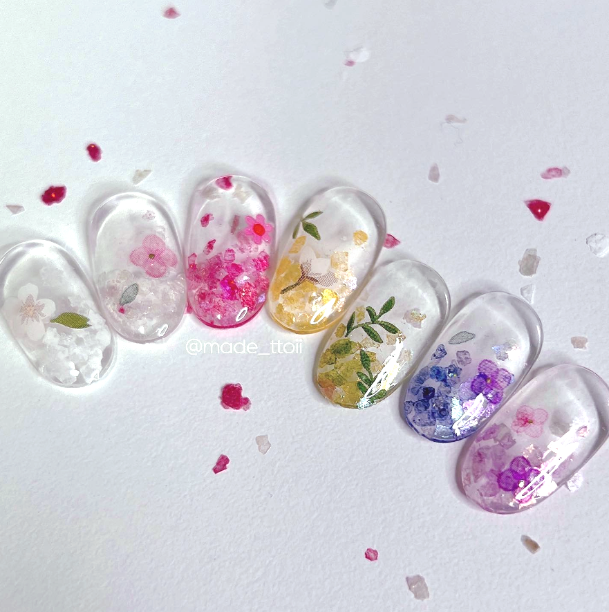 Pastel terrazzo glitter nails by made_ttoii