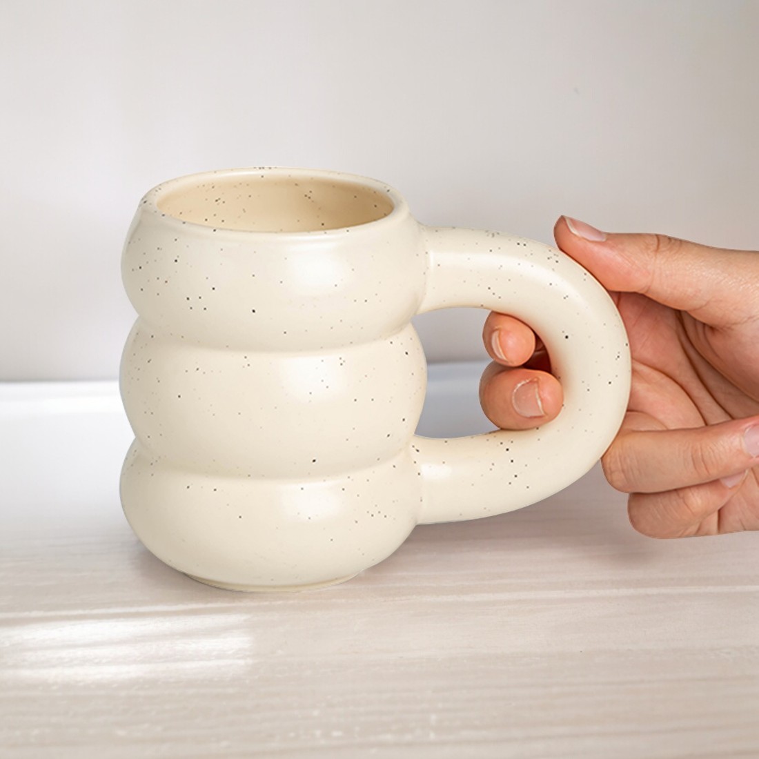 홈카페 구름 머그컵 신혼부부 돌답례품 뭉툭 컵 350ml 베이비 핑크 - 상세 이미지 2
