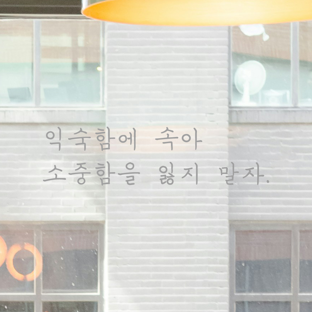 인테리어 포인트 그래픽 감성 손글씨 레터링 스티커 익숙함에 속아 소중함을 잃지 말자 LH-030S 검정 - 상세 이미지 2