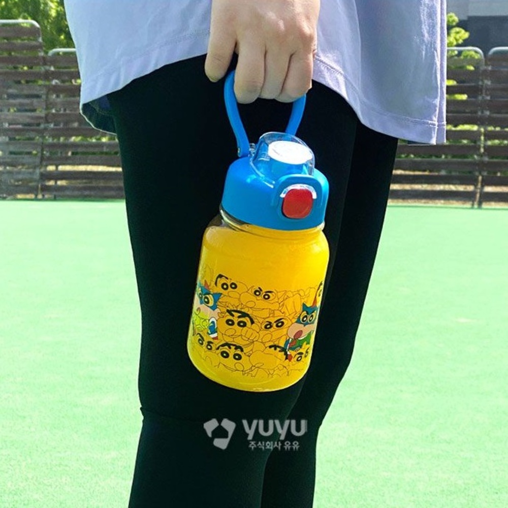 짱구는 못말려 캐릭터 액션가면 어린이 원터치 물통 보틀 초등학생 유치원 어린이집 물병 - 상품 이미지