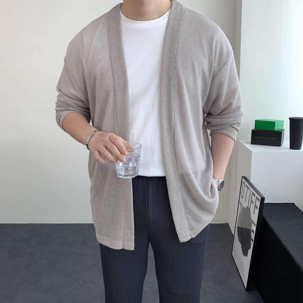 남자얇은가디건 남자여름가디건 - 메인 이미지