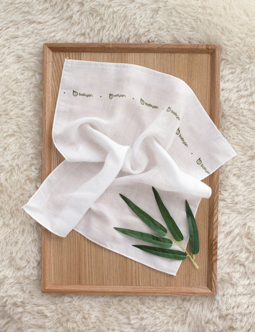 베이비앙 국내산 무형광 신생아 아기 대나무 밤부 거즈  손수건  20장(365 가제10장+행복이 엠보10장)