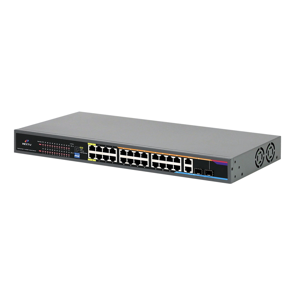 NEXT POE324SFP-TP 24포트 100M POE 스위칭허브 +2 SFP 기가업링크 지원 - 상세 이미지 2