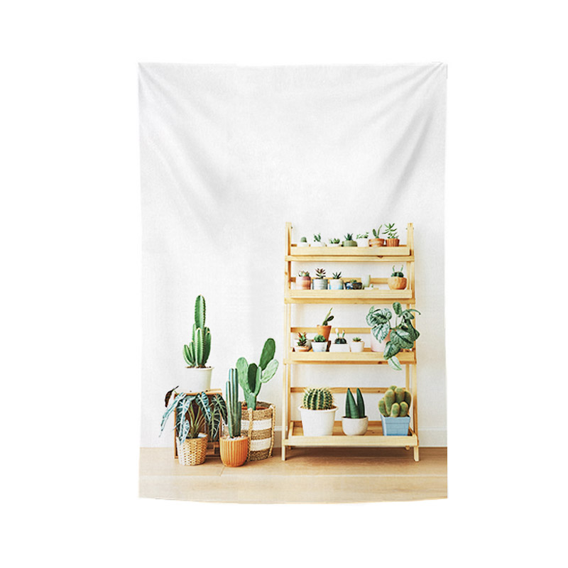 PL01 M 70x50cm 선인장 식물 자연 패브릭포스터 셀프 인테리어 행거 가리개커튼 이미지 7