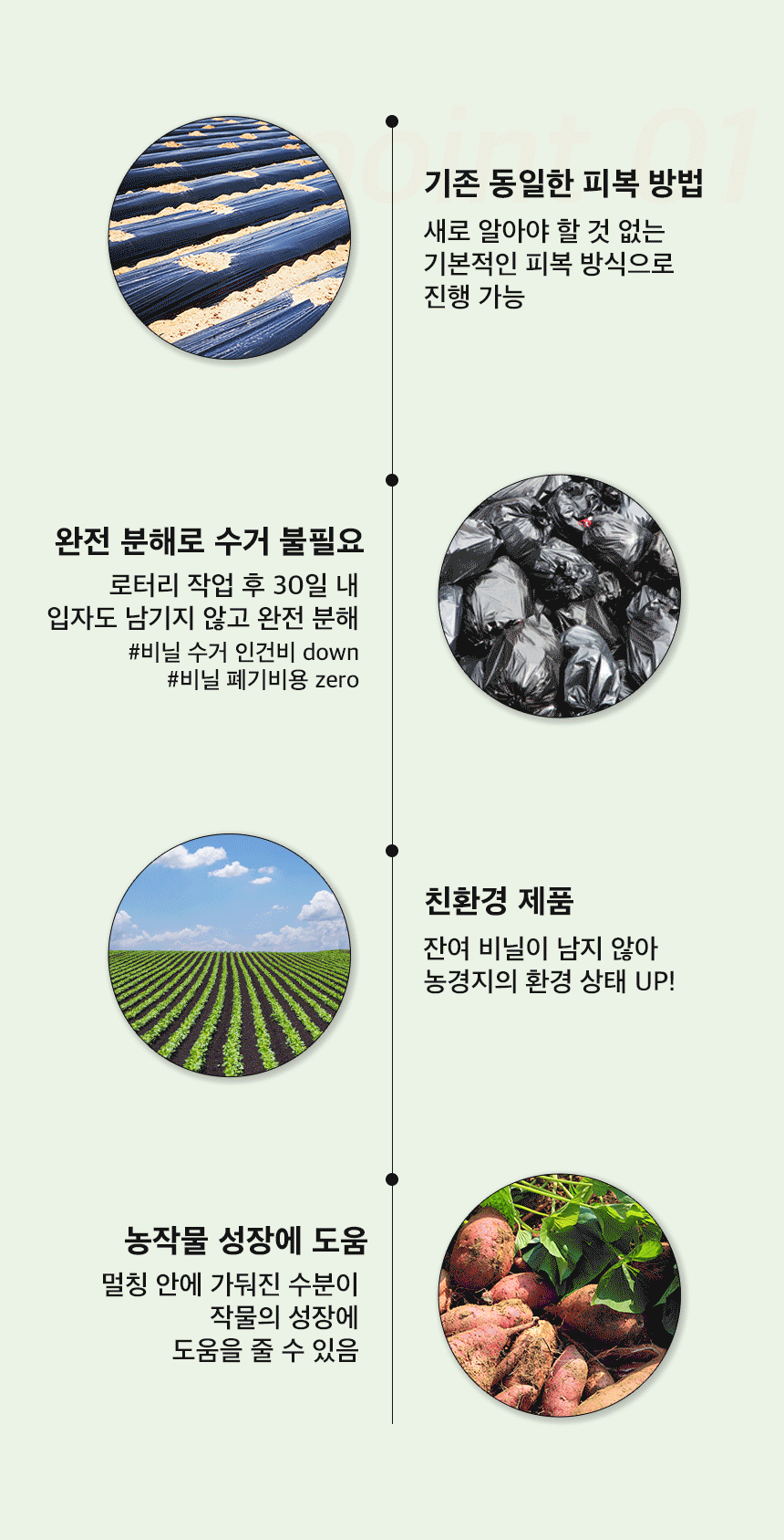 EL724 생분해 멀칭비닐 0.018mm x 180cm x 500M 1개