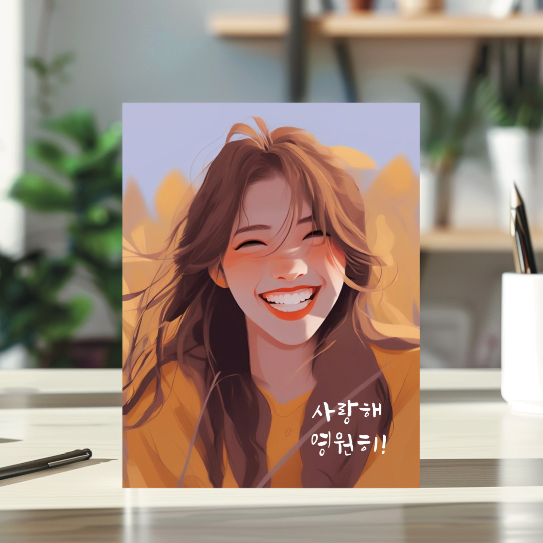 캐리커쳐 수채화 초상화 초슬림 메탈 액자 탁상형 선물 포토 커플 기념일 팝아트 제작 XS - 상세 이미지 2