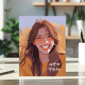 캐리커쳐 수채화 초상화 초슬림 메탈 액자 탁상형 선물 포토 커플 기념일 ... 솔직 후기 | 실제 배치 사진 포함 - 상품 이미지 2