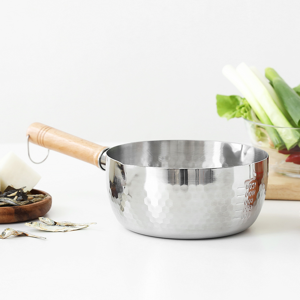 IH 인덕션 스텐 라면 냄비 18CM 곰보 함마톤 편수 - 상세 이미지 3