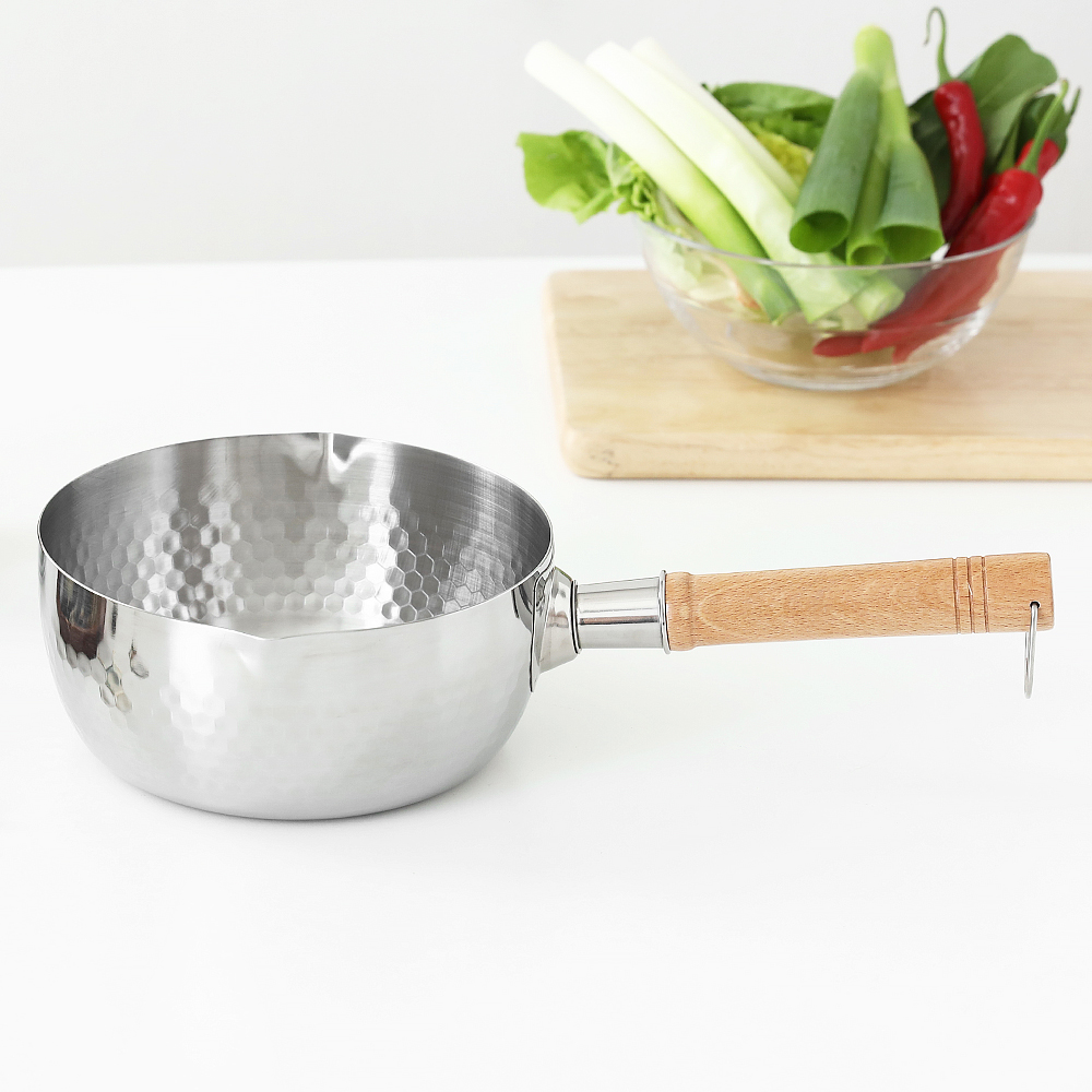 IH 인덕션 스텐 라면 냄비 18CM 곰보 함마톤 편수 - 상세 이미지 4
