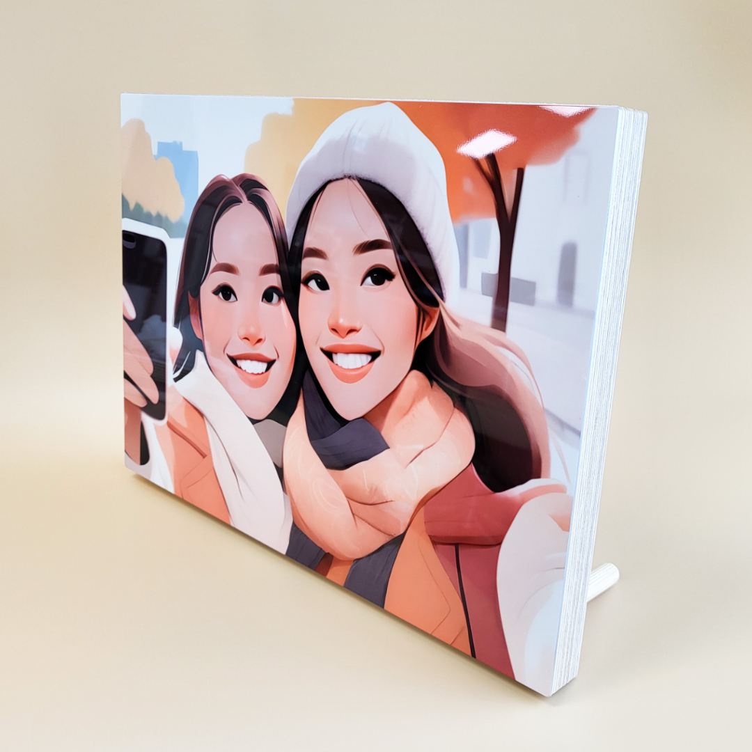 캐리커쳐 일러스트 수채화 초상화 메탈 우드 액자 팝아트 기념일 그림 선물 유니뮤즈 4x6 - 상세 이미지 3