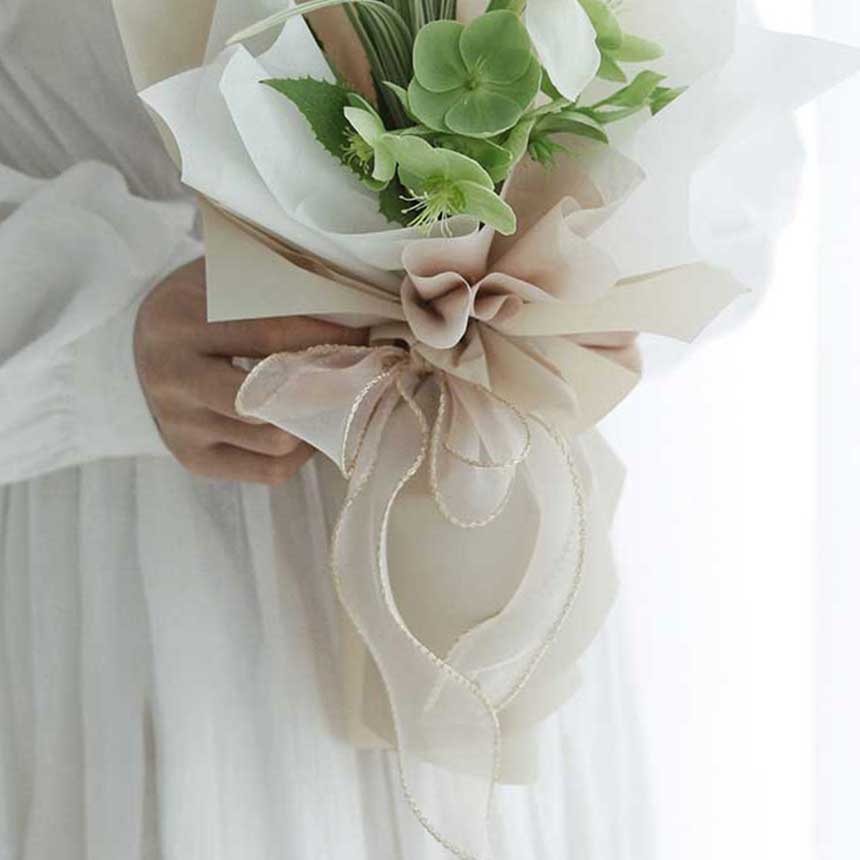 40mm 오간디 오간자 리본 꽃 선물 포장 셀프 청첩장 기본