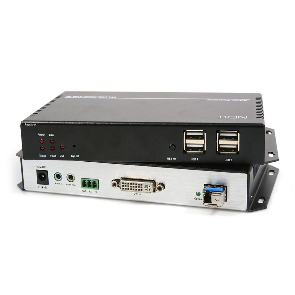넥스트유 DVI KVM 광리피터 20Km 연장기 1029DFC-KVM - 상품 이미지