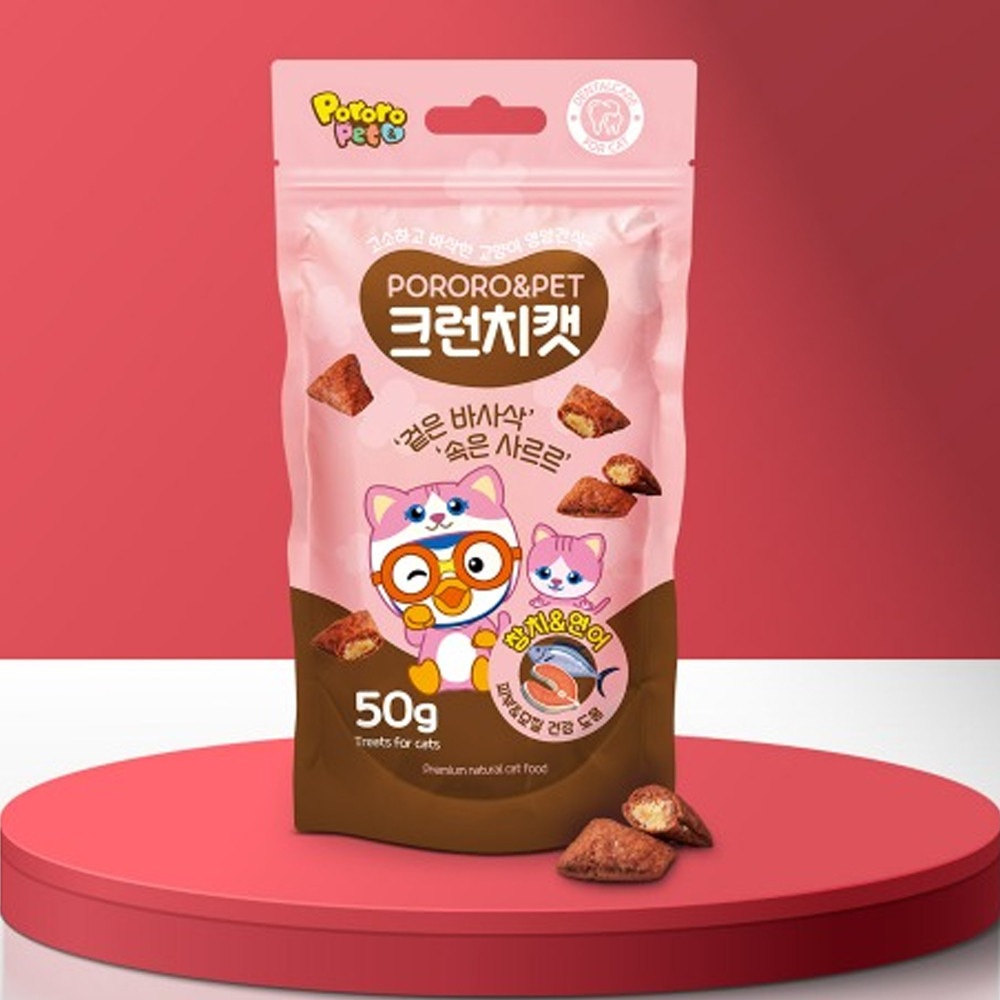 토리 뽀로로 크런치캣 50g (참치.연어) (고양이 간식) : 디에이치k