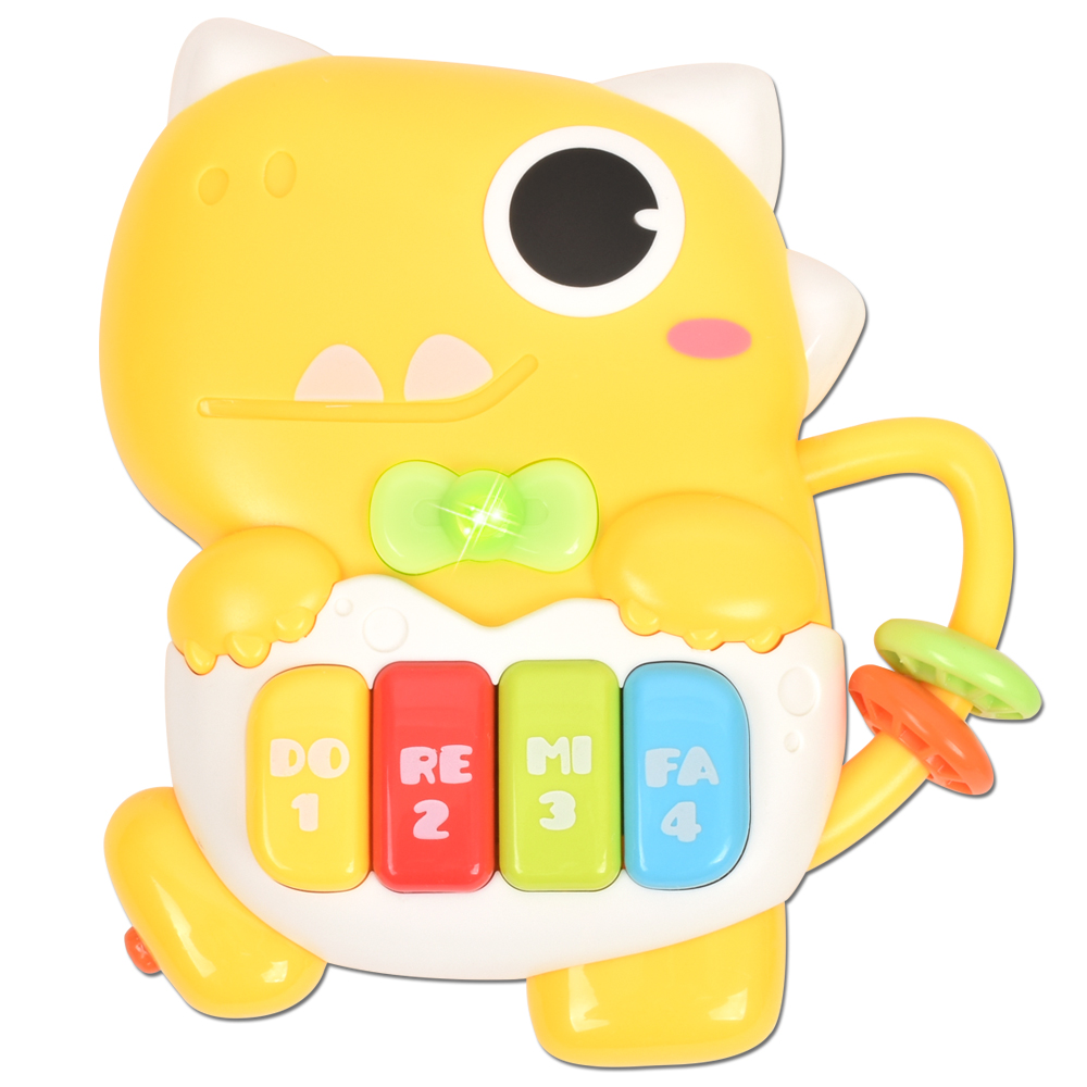R 오즈토이 아동용 아기 공룡 멜로디 피아노 장난감 노랑 503-18 yellow