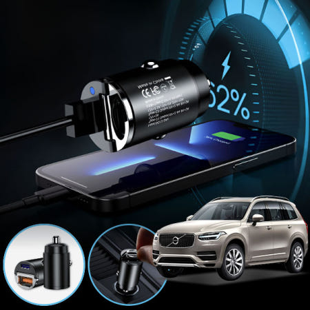 대원카 볼보XC90(2세대)(16~) E13 45W 2포트 USB + Type-C 초고속 미니 차량용 충전기   UCT-035 cs22018