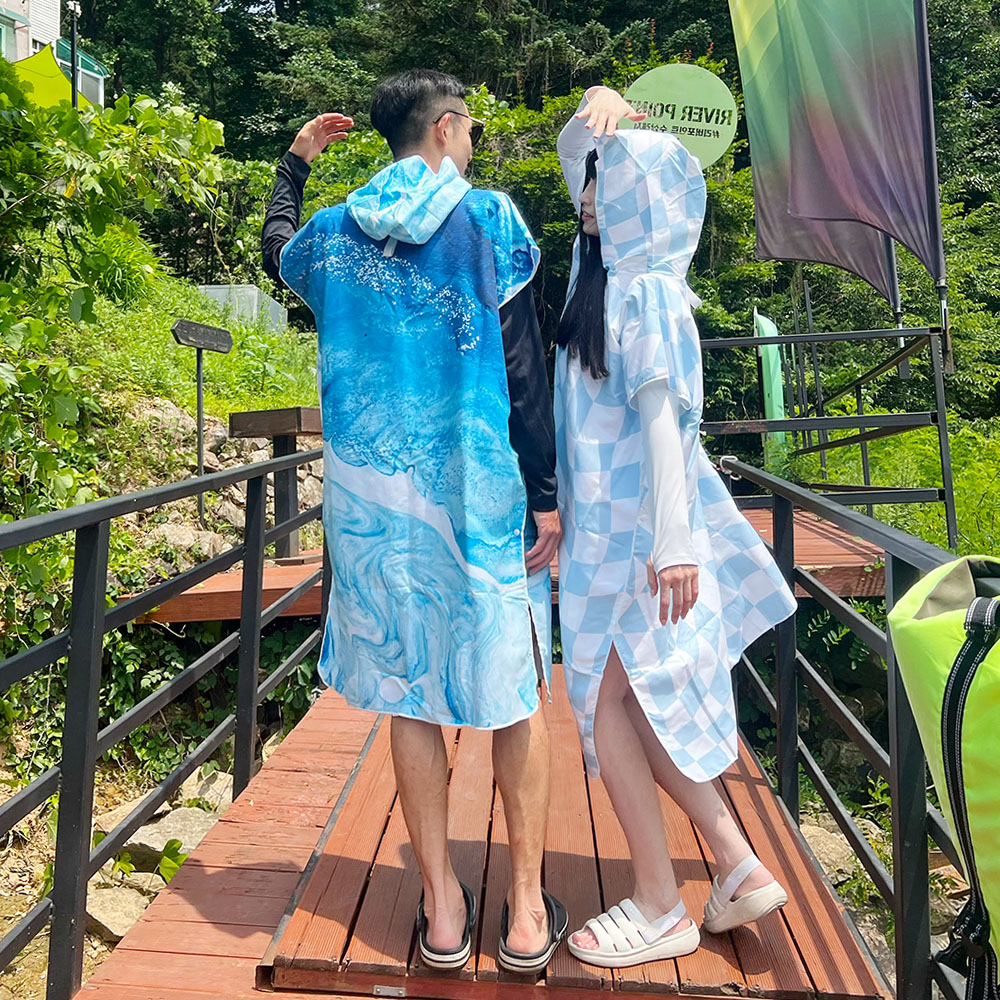 미코허그 서핑 판초타월 성인 후드 입는 비치타올 비치가운