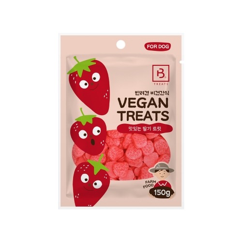 브리더랩 비건트릿 강아지 반려견 칭찬 보상 노즈워크 간식 딸기, 150g, 1개 - 메인 이미지