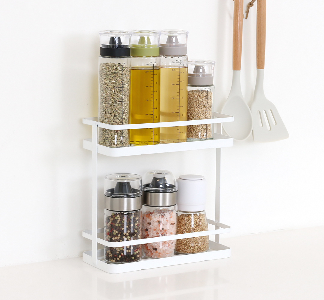 메탈 양념통 정리 수납 주방 싱크선반 2단