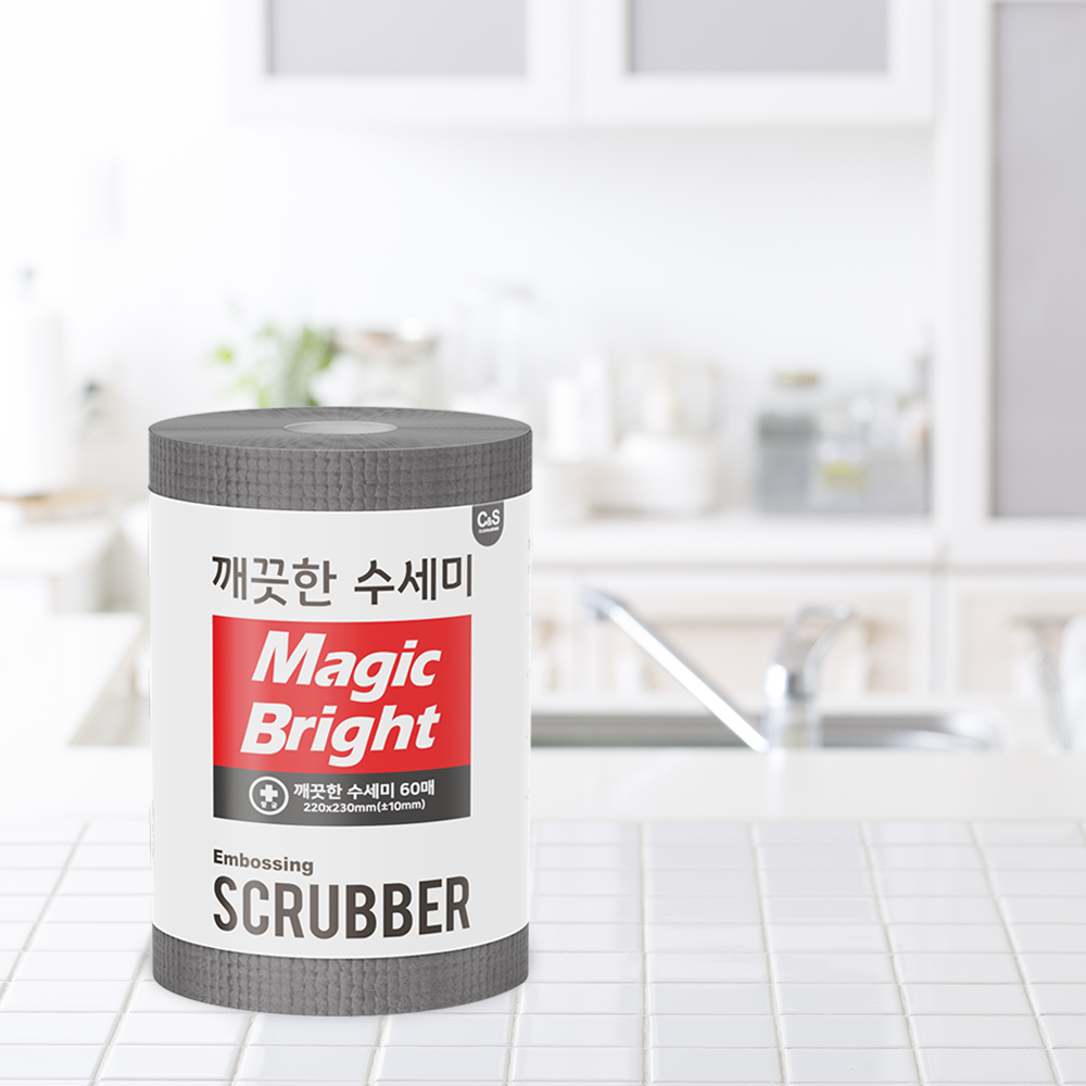 일회용수세미 롤형 설거지 깨끗한 1회용 빅사이즈 엠보싱 위생 대용량 60개입, 3개 - 상세 이미지 2