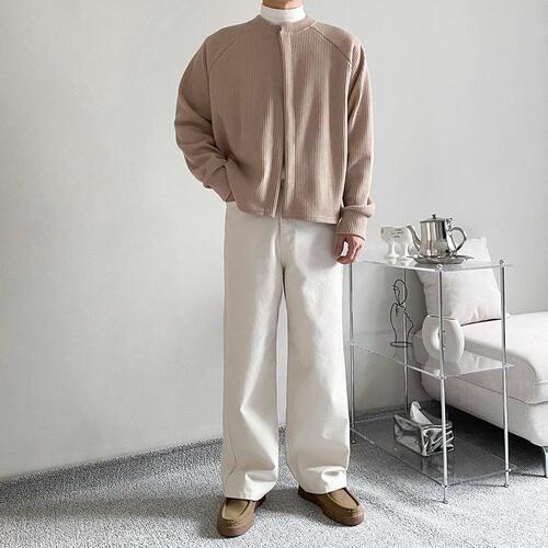 백바지 통큰바지 빽바지 흰바지 남자통바지 : 블랙디키