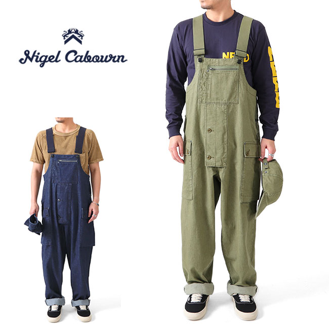 나이젤카본 Nigel Cabourn 라이브로 나발 던가리 헤링본 오버올 멜빵바지 P-70 - 메인 이미지