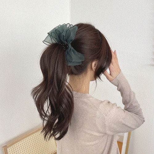 오간자 바나나핀 쉬폰 집게핀 왕리본 올림머리 풍성 볼륨 머리핀 바나나핀 사용후기
