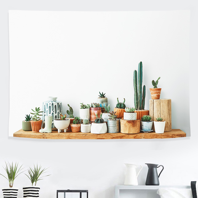 PL01 M 70x50cm 선인장 식물 자연 패브릭포스터 셀프 인테리어 행거 가리개커튼 - 상세 이미지 2