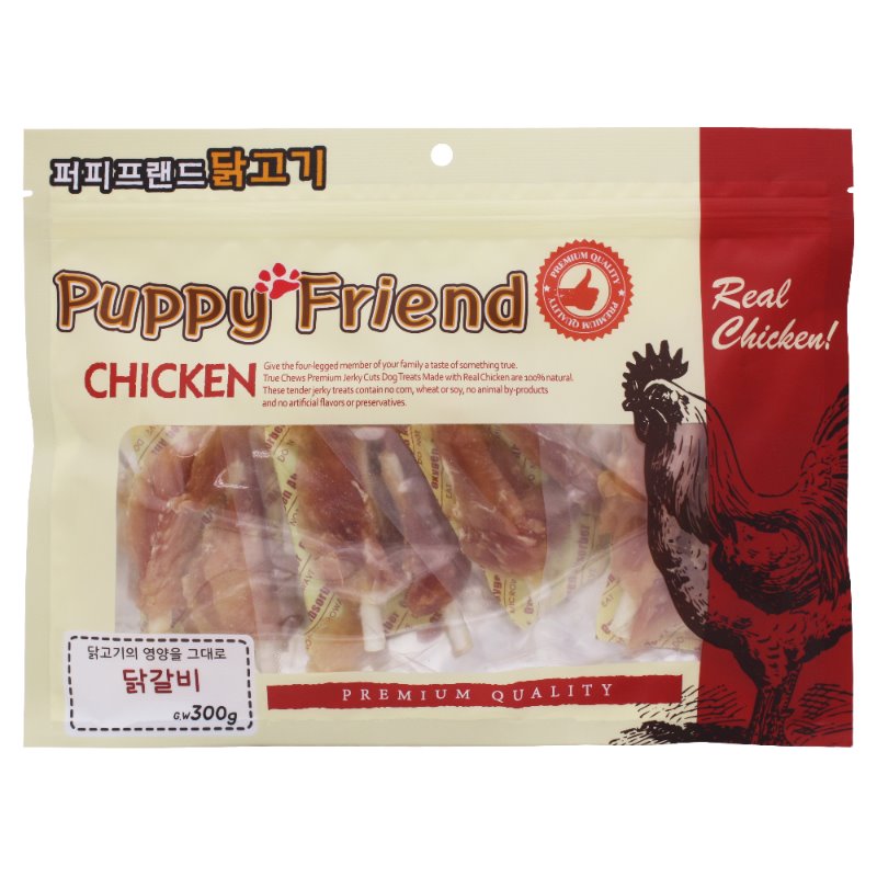 퍼피프랜드 사사미 강아지대용량간식 육포 애견 건조 간식 닭갈비, 300g, 1개 - 상품 이미지