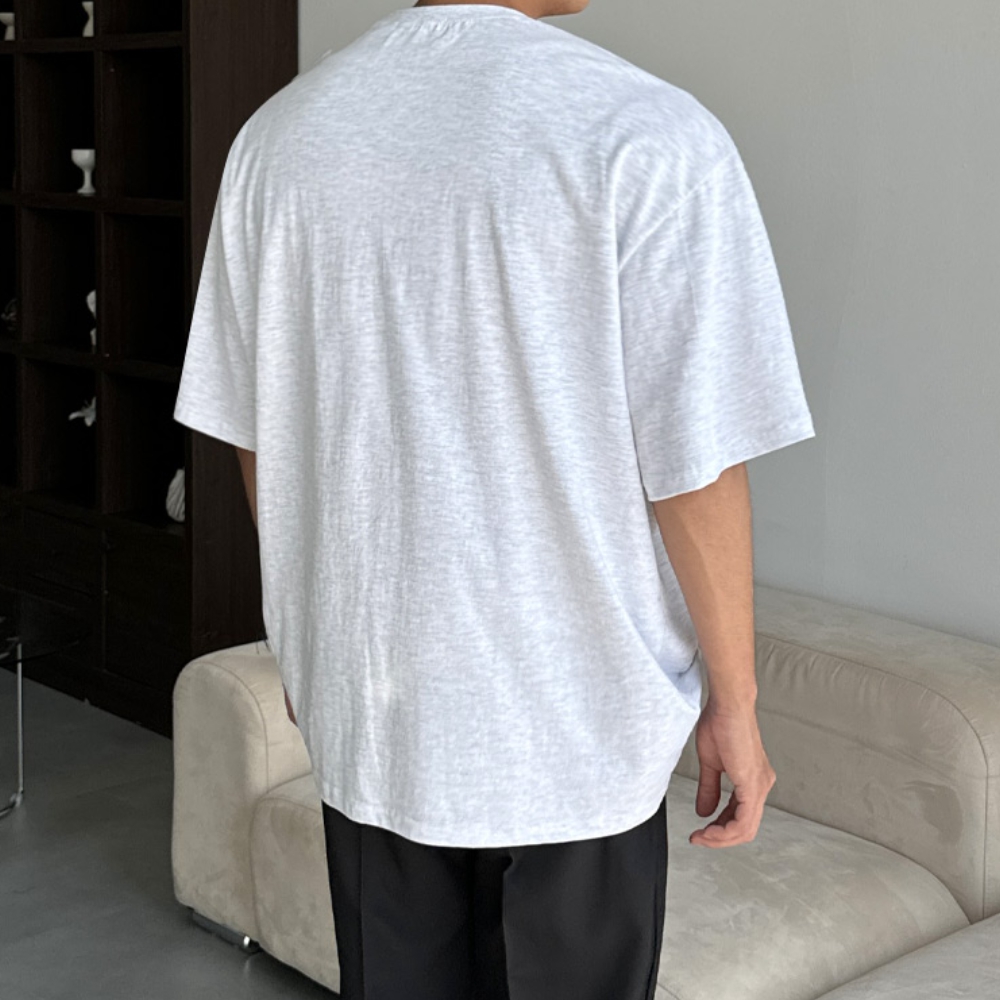 남자 럼린 박스 오버핏 여름 크랙 프린팅 반팔티 95-110 - 상세 이미지 4