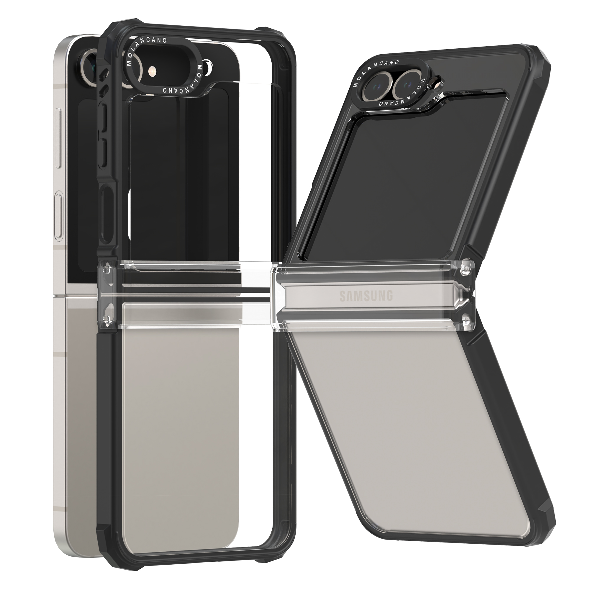 모란카노 임팩트 제로 에어쿠션 범퍼 케이스 투명, 갤럭시Z 플립6